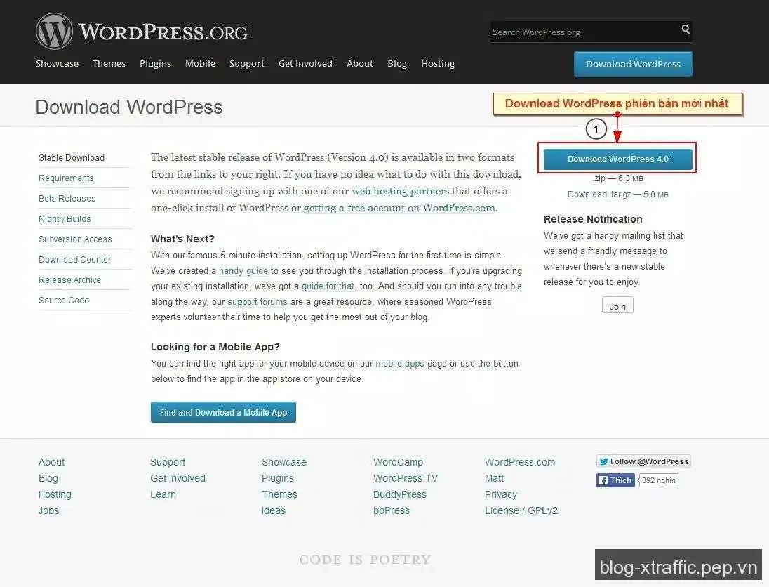 WordPress Cơ Bản : Cách tạo và cài đặt website WordPress - cách tạo và cài đặt How to install WordPress - Wordpress Thủ thuật Blog Phát triển website
