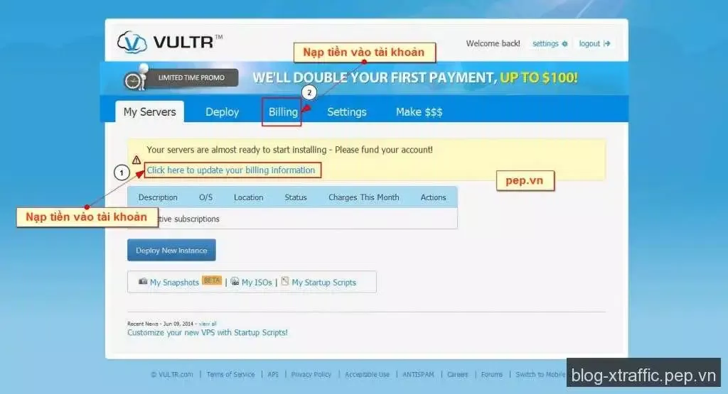 Cách đăng ký và tạo VPS giá rẻ tại VULTR - vps VPS giá rẻ VPS giá rẻ VULTR Vultr - Hosting Phát triển website